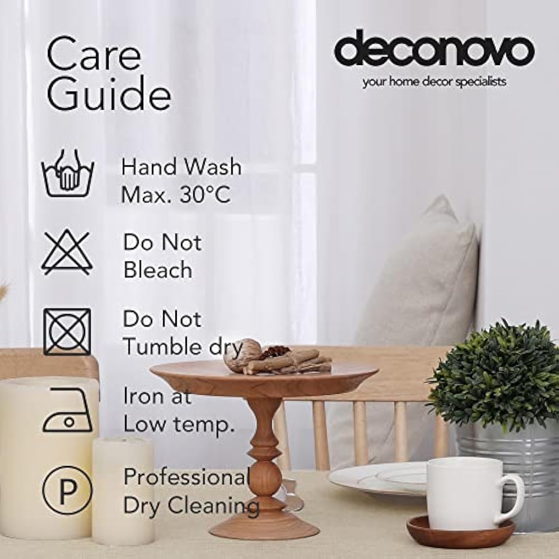 Deconovo Rectangle Faux Linen Water Resistant Table Cloth for Dinning 51x63in(130x160cm) Beige