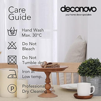 Deconovo Rectangle Faux Linen Water Resistant Table Cloth for Dinning 51x63in(130x160cm) Beige