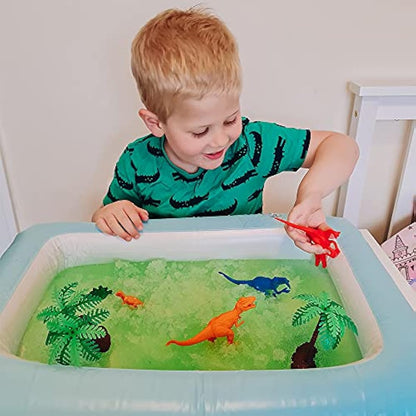 Zimpli Kids - Gelli Adventures Dino Pack, 5 Use, 8 x Dinosaur Figures, Inflatable Tray, Imaginative Prehistoric Dinosaur Playset, Educational Science Kit for Boys and Girls, Children's Role Play Toy
