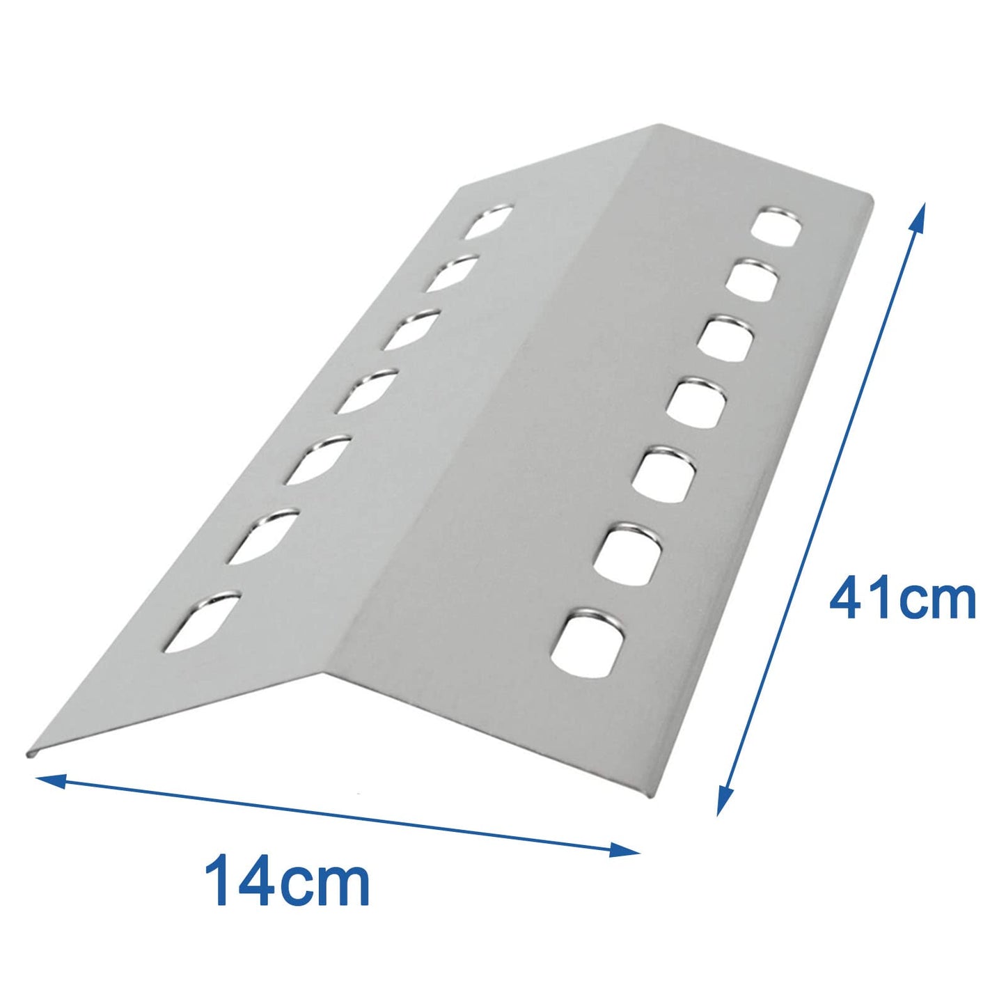 GriHero 4-Pack Stainless Steel Burner Cover for Weber, Charbroil, Kenmore, Outback Spectrum - 41 cm x 14 cm Flame Distributor BBQ Heat Plate Gas Grill