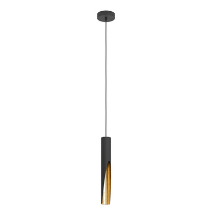 EGLO LED Pendant light Barbotto, ceiling light fitting with indirect lighting, hanging lamp for dining and living room, metal in black and gold, GU10