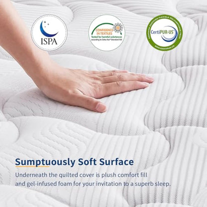 SuiLong 3FT Single Mattress, 12 Inch Memory Foam Individually Spring Hybrid Mattress, Orthopedic Mattresses for Back Pain Relief, Edge Support, Medium Feel (3ft by 6ft3, 90cm x 190cm x 30cm)