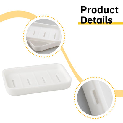 Lotsdonxia White Soap Dish Holder with Drain – Durable, Easy Clean Soap Saver for Bathroom & Shower