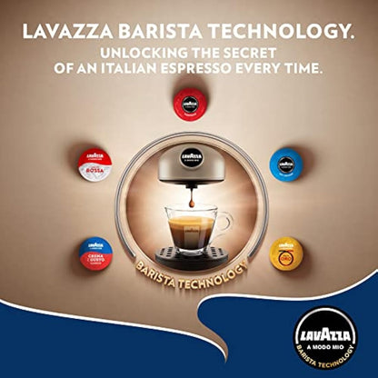 Lavazza, A Modo Mio Tiny Eco, Coffee Capsule Machine, Compact, Compatible with A Modo Mio Coffee Pods, with Automatic Shut-Off, Removable and Adjustable Cup Rest, 1450 W, 220-240 V AC, 50-60 Hz, Black
