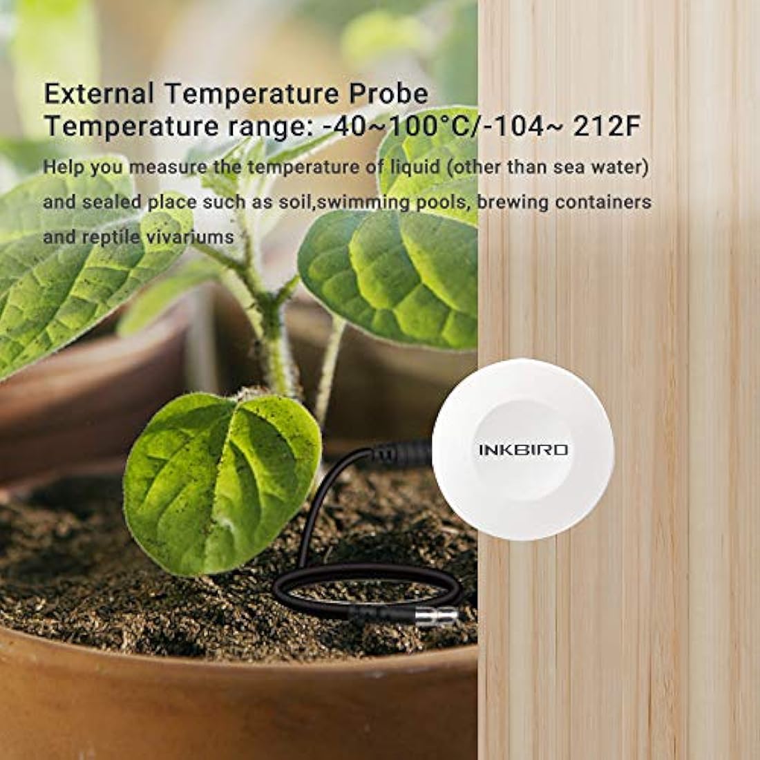 Inkbird IBS-TH1 Temperature Data Logger Recorder Bluetooth Thermometer Hygrometer Wireless Temperature Humidity Monitor for Incubator Reptile Vivarium Greenhouse