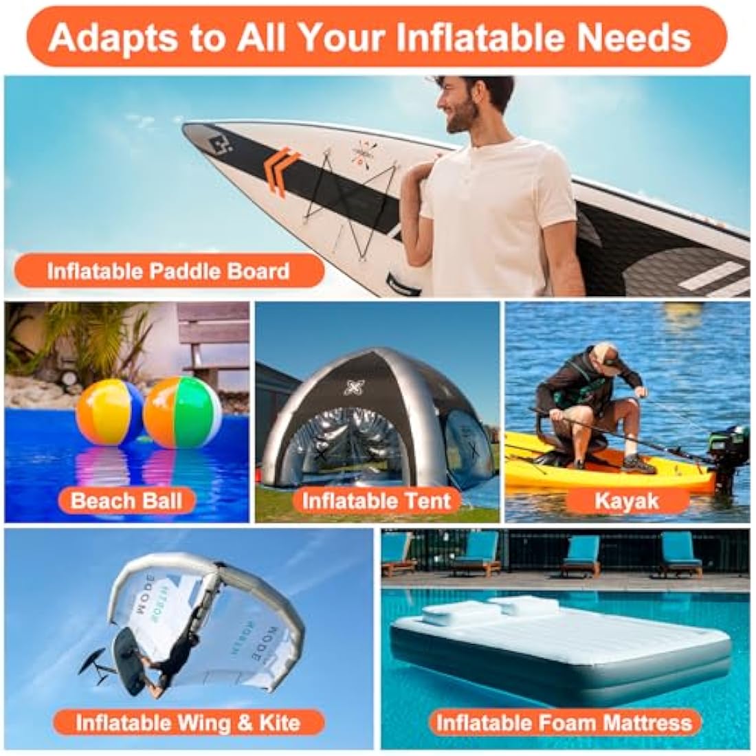 ChicDwell SUP Electric Pump 20PSI, Portable Paddle Board Pump with Auto-Stop & Digital Display, 12V DC Car Connector, Fast Inflation for Paddle Boards, Boats, Air Tents, Awnings & More