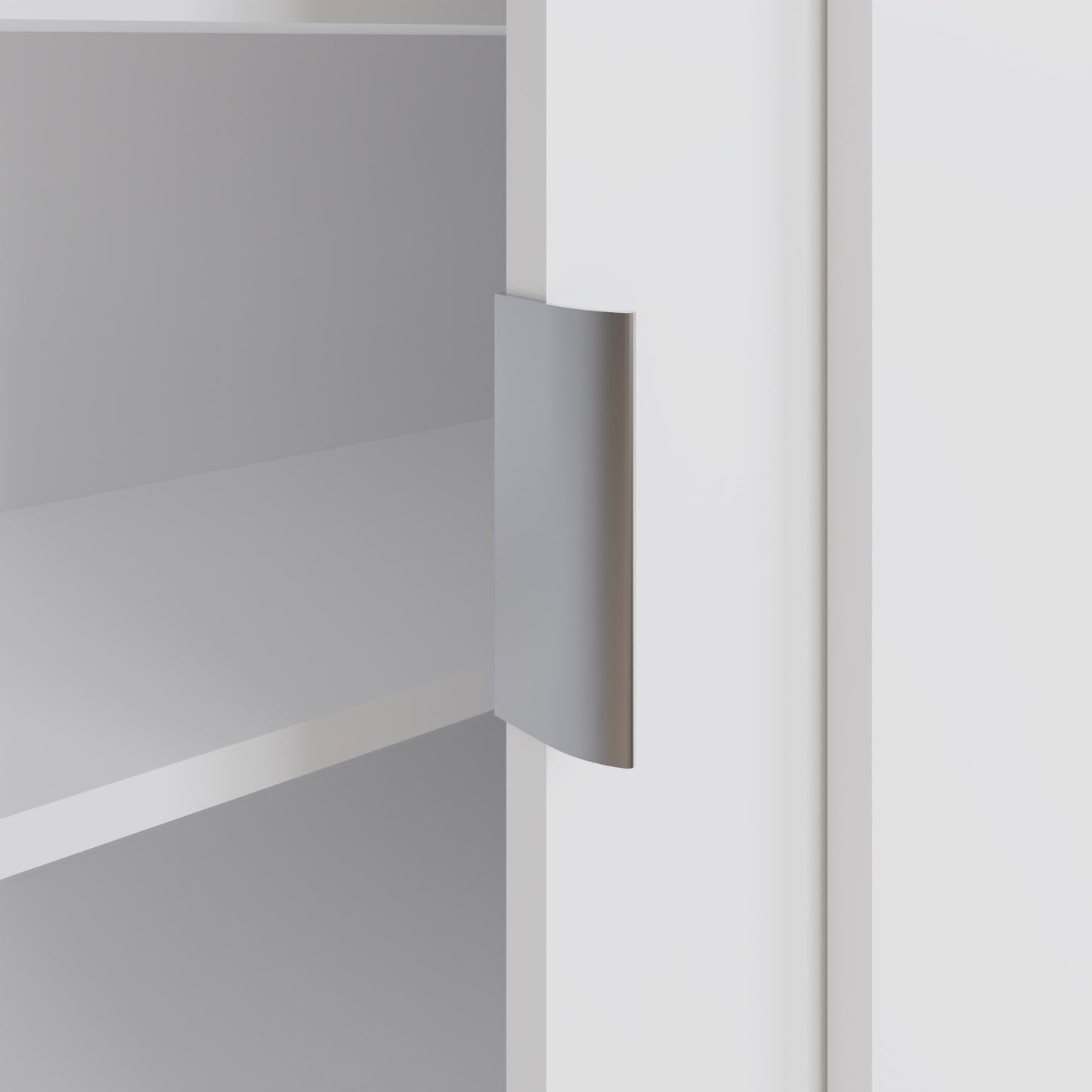 GFW Leighton Sliding Door Shoe Cabinet, Slim White Hallway Shoe Storage Unit for 18–22 Pairs