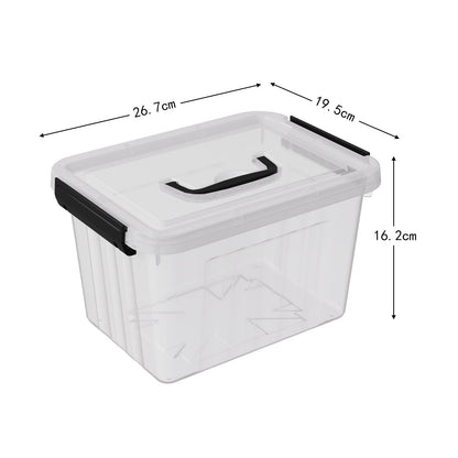 Annkky 6 Liter Small Plastic Storage Box with Lid, Clear Lidded Boxes