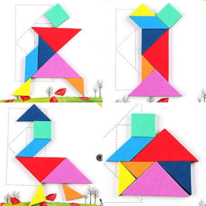 Coogam Magnetic Travel Tangram Puzzles Book Games IQ Educational Toys for Kids Adults (360 Patterns)
