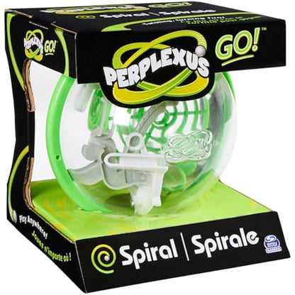 Perplexus GO! Spiral, Compact Challenging Puzzle Maze Skill Game, for Adults and Kids Ages 8 and up (Styles Vary)