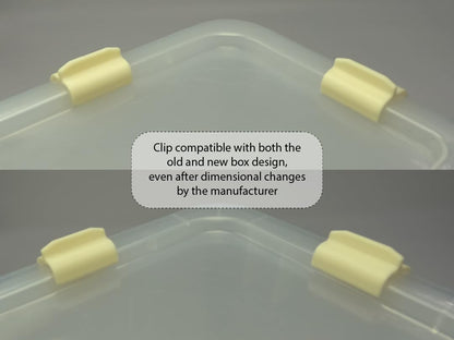 Locking Clips for Samla Box Boxes Rounded Compatible with Ikea-Samla Clips (Pack of 4, 45L/65L)