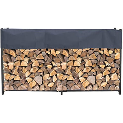 QUICK STAR Metal Firewood Rack Anthracite 200 x 25 x 115 cm Garden Firewood Shelter 0,8 m³ / 1 SRM Stacking Aid Outdoor with Weather Protection Gray