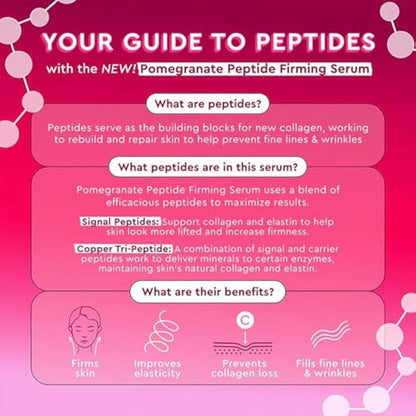 Glow Recipe Pomegranate Copper Peptides Face Serum - Face Firming Peptide Serum for Women & Men with Polypeptides + Hyaluronic Acid - Hydrating & Plumping Facial Serum for Smoothing Fine Lines (30ml)