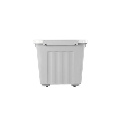 Cetomo 35L*6 Storage Boxes with Lids, Plastic Storage Box with Wheels and Secure Side Latches, Stackable & Nestable Organizer for Home, Office