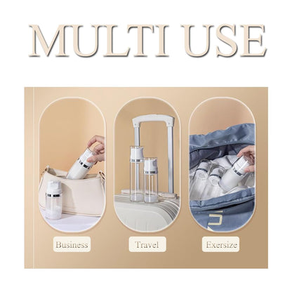 2Pcs 100ml/3.3oz Empty Refillable Clear Plastic Airless Lotion Pump Bottles with White Press Top Cosmetic Vacuum Pump Dispensers Vial Storage
