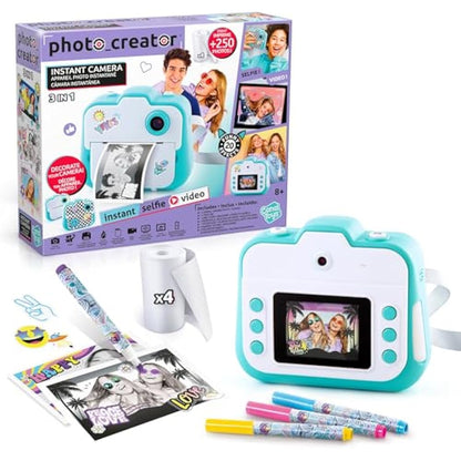 Studio Creator Photo Creator Instant , Kids Digital Camera with Built-In Printer, 250+ Dry Prints, 4GB Micro SD Card Included, Rechargeable, (CLK 004),Multicolor,24.1 x 6.1 x 20.1 centimeters