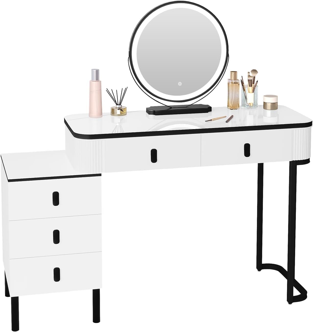 WOLTU Dressing Table, Vanity Desk, with Swivel Vanity Mirror
