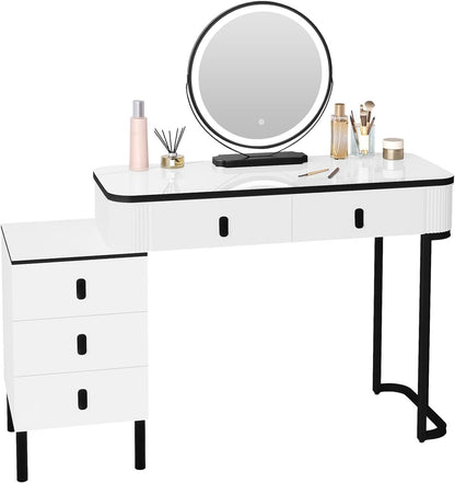 WOLTU Dressing Table, Vanity Desk, with Swivel Vanity Mirror