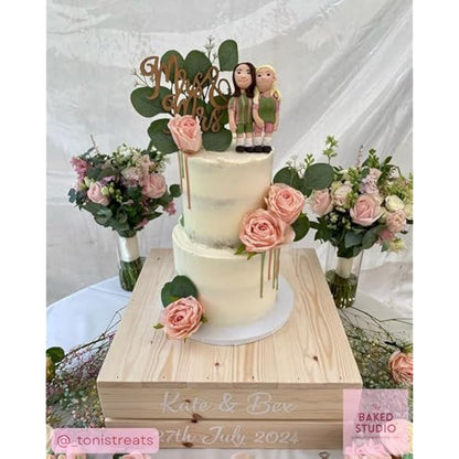 The Baked Studio – 'Dried Touch 7-Piece Rose Stem Bouquet' Artificial Dried Flowers For Cake Decorating, Home Décor, Vases, Weddings, Bridesmaid Bouquets and Crafts (Dusty Pale Pink)