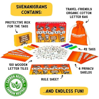 Shenanigrams – The Mega-Mischievous Word Game! A Super Fun & Fast Family Party Game for Kids, Teens & Adults - Great for Travel & Family Board Games Night