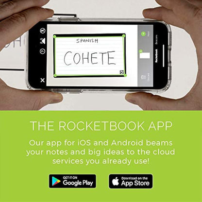 ROCKETBOOK Cloud Cards - Reusable Index Note Cards with 1 Pilot FriXion ColorStick Pen & 1 Microfiber Cloth Included - Single Set of 80