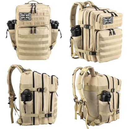 LHI Military Tactical Backpack for Men and Women 45L Large waterproof Rucksack for School, Hiking, Trekking, Hunting