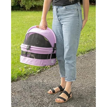 Pet Gear View 360 Ultra Lite Pet Safety Carrier & Car Seat for Small Dogs & Cats Push Button Entry, 15", Larkspur