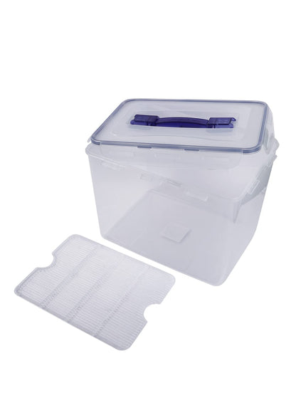 LocknLock HPL889 - Food Storage Container - Dishwasher and Microwave Safe - BPA Free - 100% Air and Water Tight -Clear/Blue - 12L