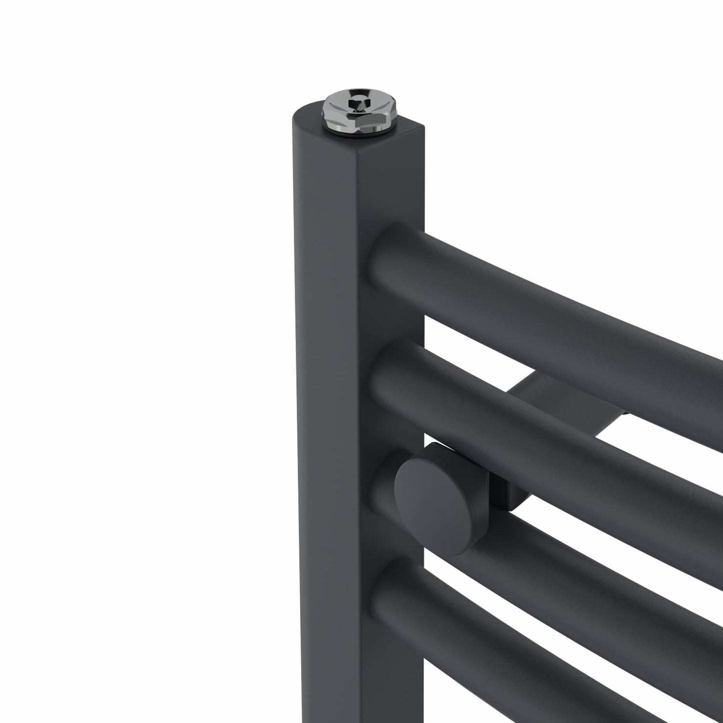 NRG Anthracite Heated Towel Rail Curved Designer Radiator - 1200×400mm