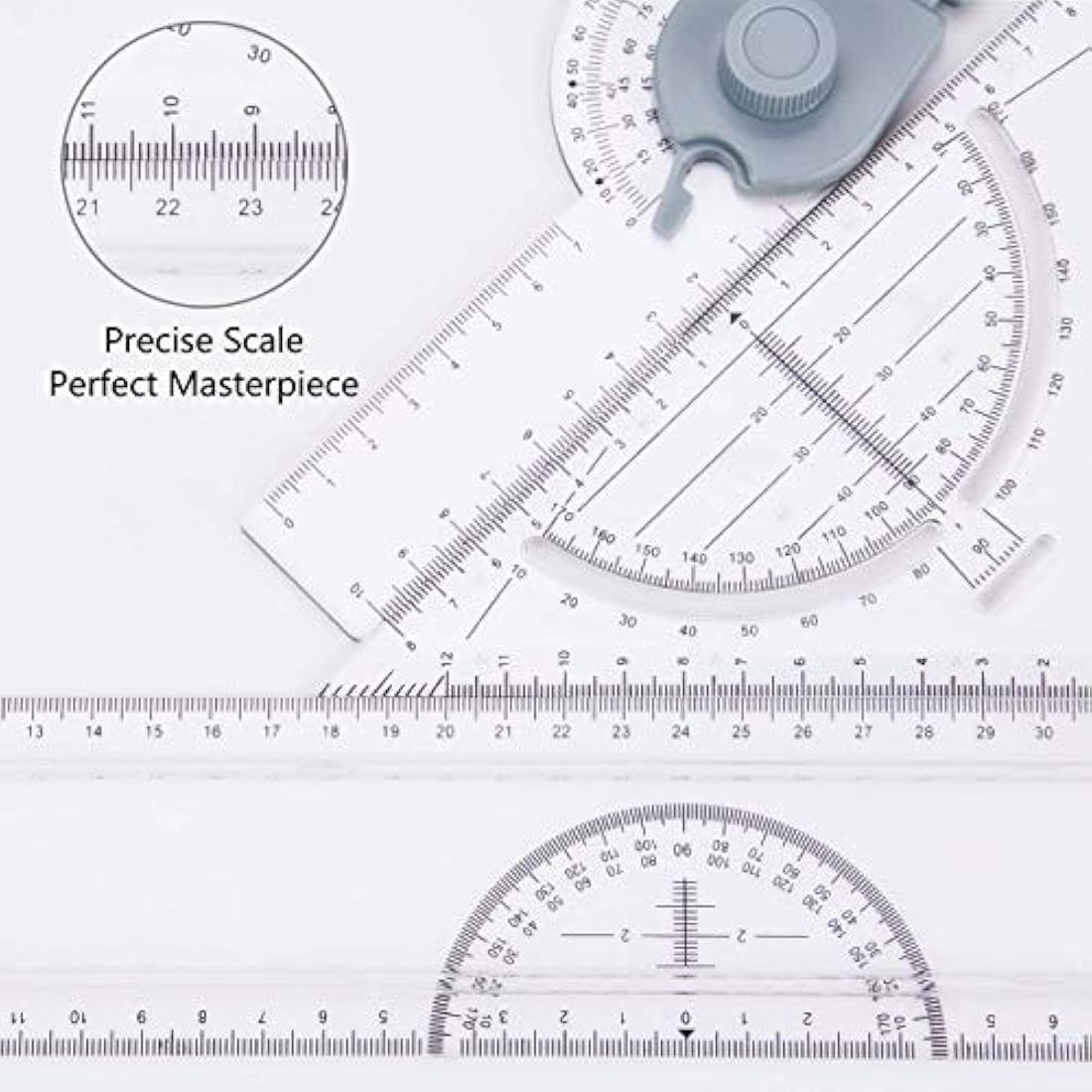 Preciva A3 Drawing Board, A3Drawing Table, Multi-function Technical Drafting Tables Metric System 51 * 36.5cm with Parallel Motion Accessories, Adjustable Angle