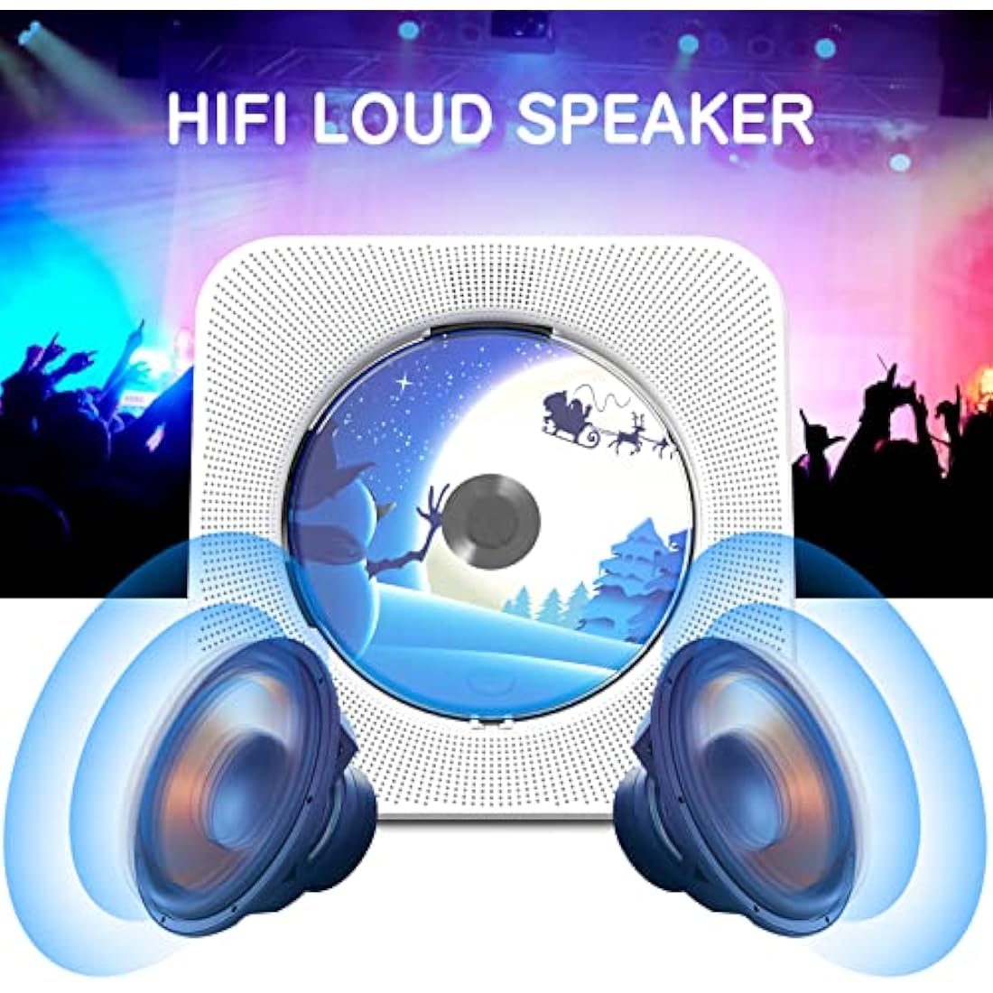 KOVCDVI CD Player for Home Desktop CD Player with Speakers CD Players Bluetooth 5.0 with Remote Control Dust Cover Display FM Radio Timer USB AUX Headphone Port