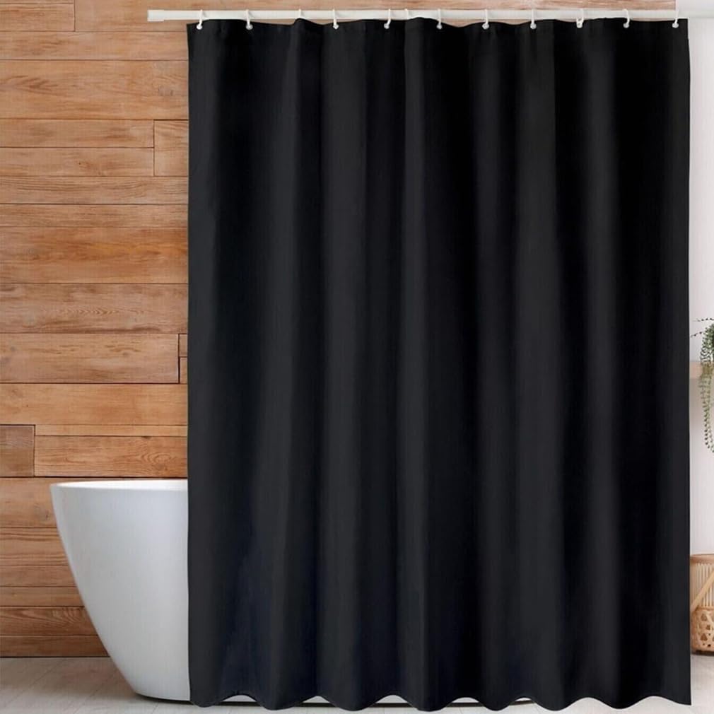 Shower Curtain for Bathroom, Water and Mould Resistant PEVA Bathroom Curtain with Grommets & 12 Hooks, Machine Washable, 180 x 180 cm (71 x 71 Inch)