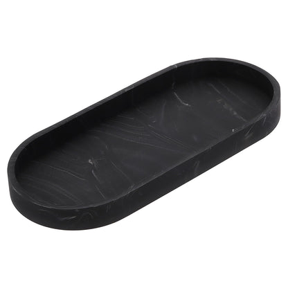 sourcing map Bathroom Vanity Tray, 9.8" x 4" Oval Silicone Soap Dispenser Trays, Shatterproof Kitchen Sink Organizer for Soaps Keys Candle Trinket