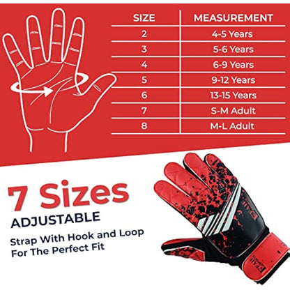 EFAH SPORTS Football Goalkeeper Gloves For Boys kids Children Youth Soccer Goalie Glove with Super Grip Palms