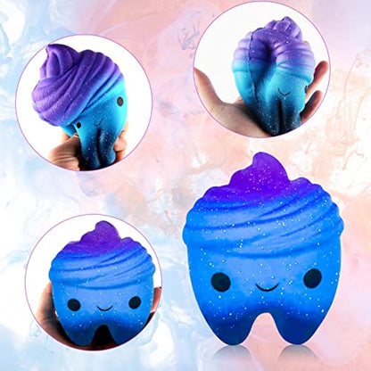 Squishies Toys, hirsrian Slow Rising Squishy Toys Galaxy Jumbo Squishies Scented Stress Relief Squeeze Pack Include Deer Tooth Panda Unicorn for Kids Adults
