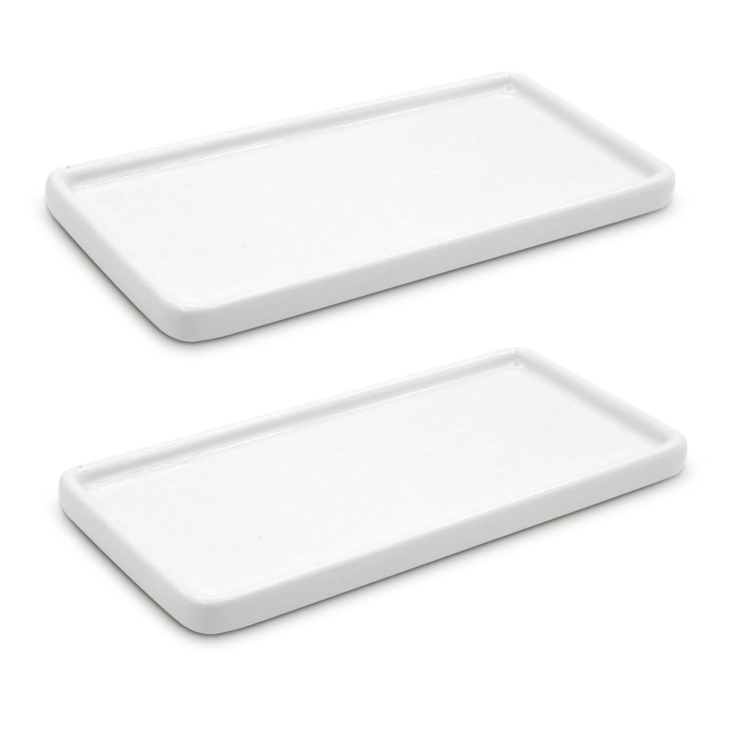 LoeJan 6" Bathroom Tray, Ceramic Vanity Dish for Counter Kitchen Soap Perfume Candle, Small Organizer Plate for Home Decor Plant