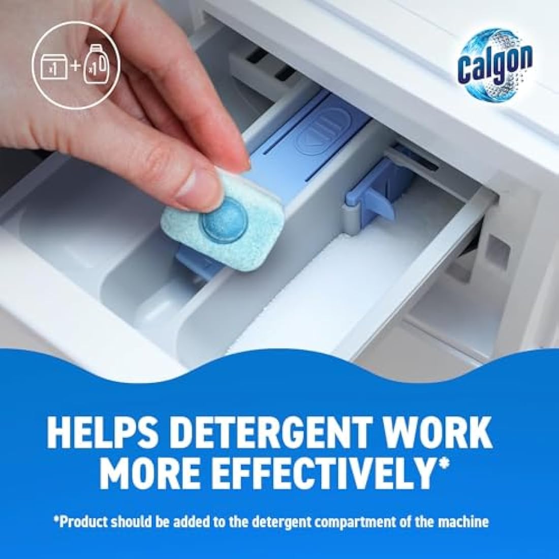 Calgon 4-in-1 Washing Machine Cleaner and Water Softener Tablets, 75 Count , Removes Limescale, Residue, Dirt, Rust & Malodours , Deep Clean , XL Pack Size