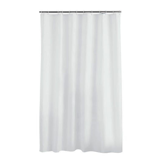 Douceur d'Int?rieur Essencia Shower Curtain with Hooks, Polyester, polyester, white, 180 x 200 cm