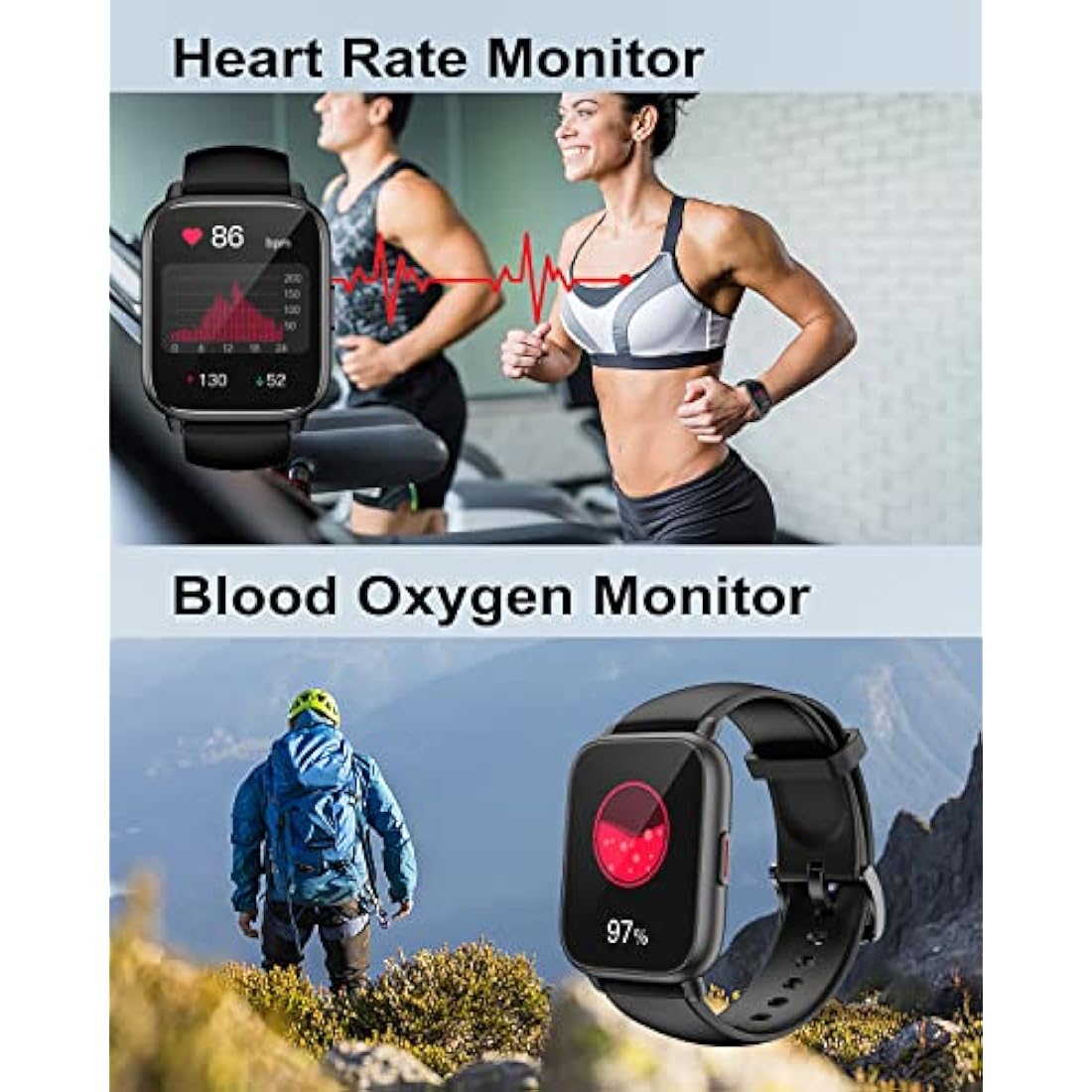 RUIMEN Smart Watch Answer Dial Call,Smart Watches for Women Men HD Touch Screen Fitness watch with SpO2-Monitor Heart Rate Sleep Monitor Pedometer Watch Multi Sports Mode for Android iOS