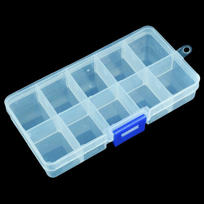 10 Compartment Transparent Small Storage Box 7 x 13 x 2.5cm Perfect for Electronic Components Jewellery Arts Crafts Beads Organiser Pack of 5 quantity