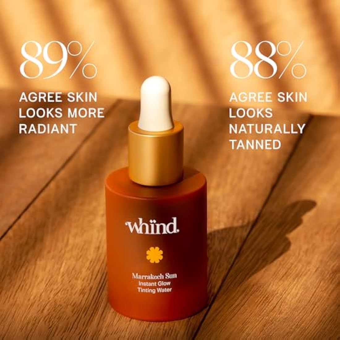 whind Marrakech Sun Tinting Water Self Tanning Drops – Lightweight Liquid Glow Bronzing Drops, Instant Tan Glow Serum for Face with Hyaluronic Acid & Glycerin for a Natural Tan – 30ml