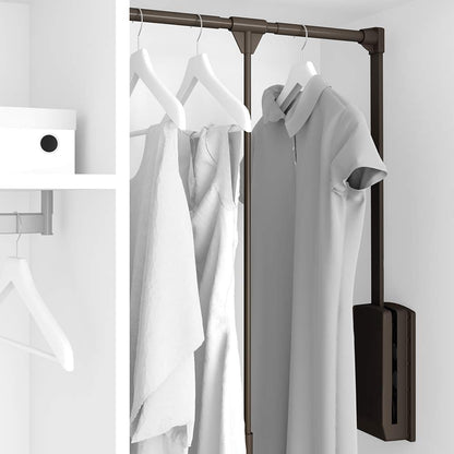 Emuca - Hang Pull Down Wardrobe Rail Lift, Adjustable Width 830-1150 mm (32,67-45,27 inch), Chromed