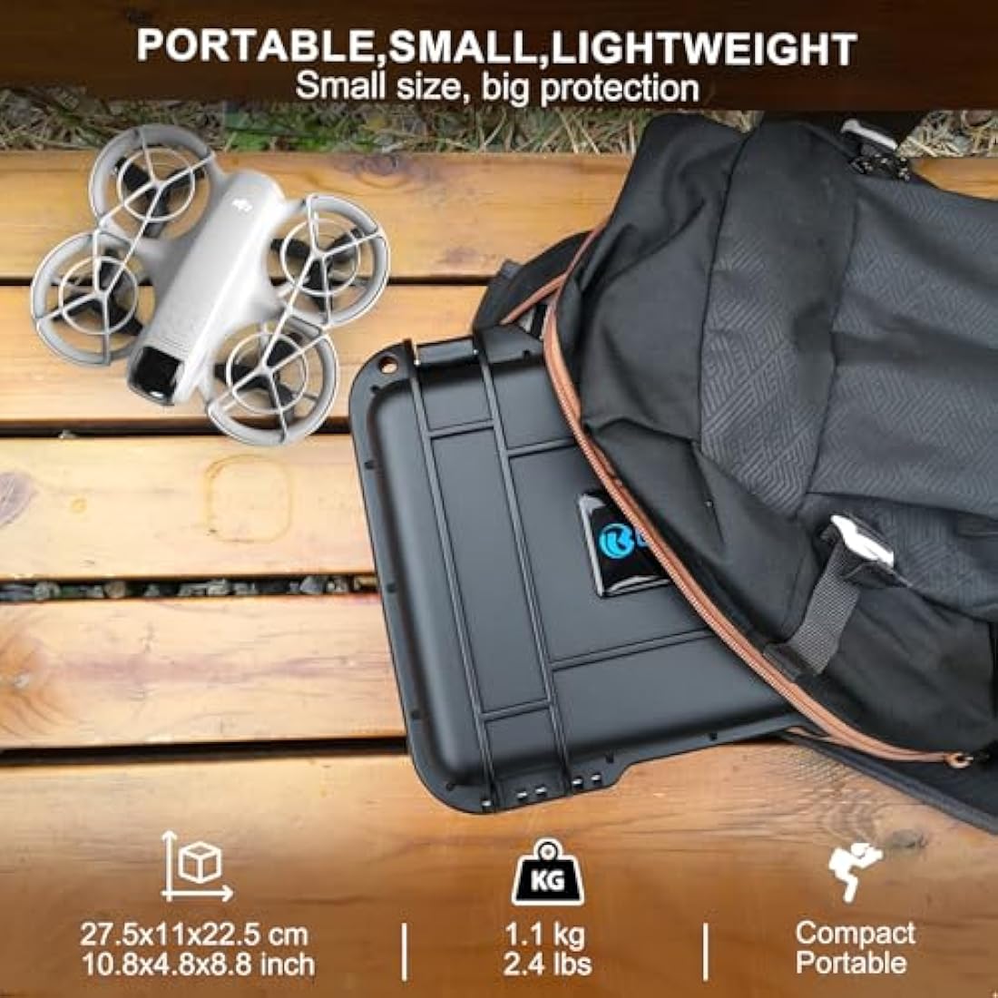 LEKUFEE Portable Waterproof Hard Case for DJI Neo Drone,DJI Neo Fly More Combo,DJI RC-N3,RC-N2 Remote Controllers and Accessories(Case Only)