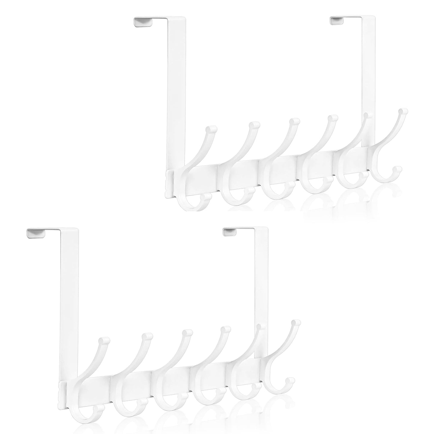 Optish Over The Door Hooks, Door Hanger Hook, Over The Doors Towel Rack for Bathroom, Doors Towel Hanger for Hanging Coats Hats (2Pack,White)