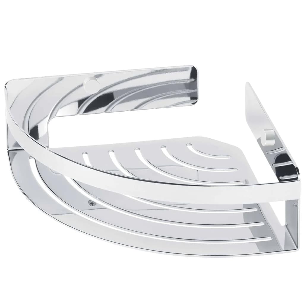 Tiger Caddy Corner Shower Basket, Stainless Steel, Chrome, 22.4 x 7 x 22.4 cm