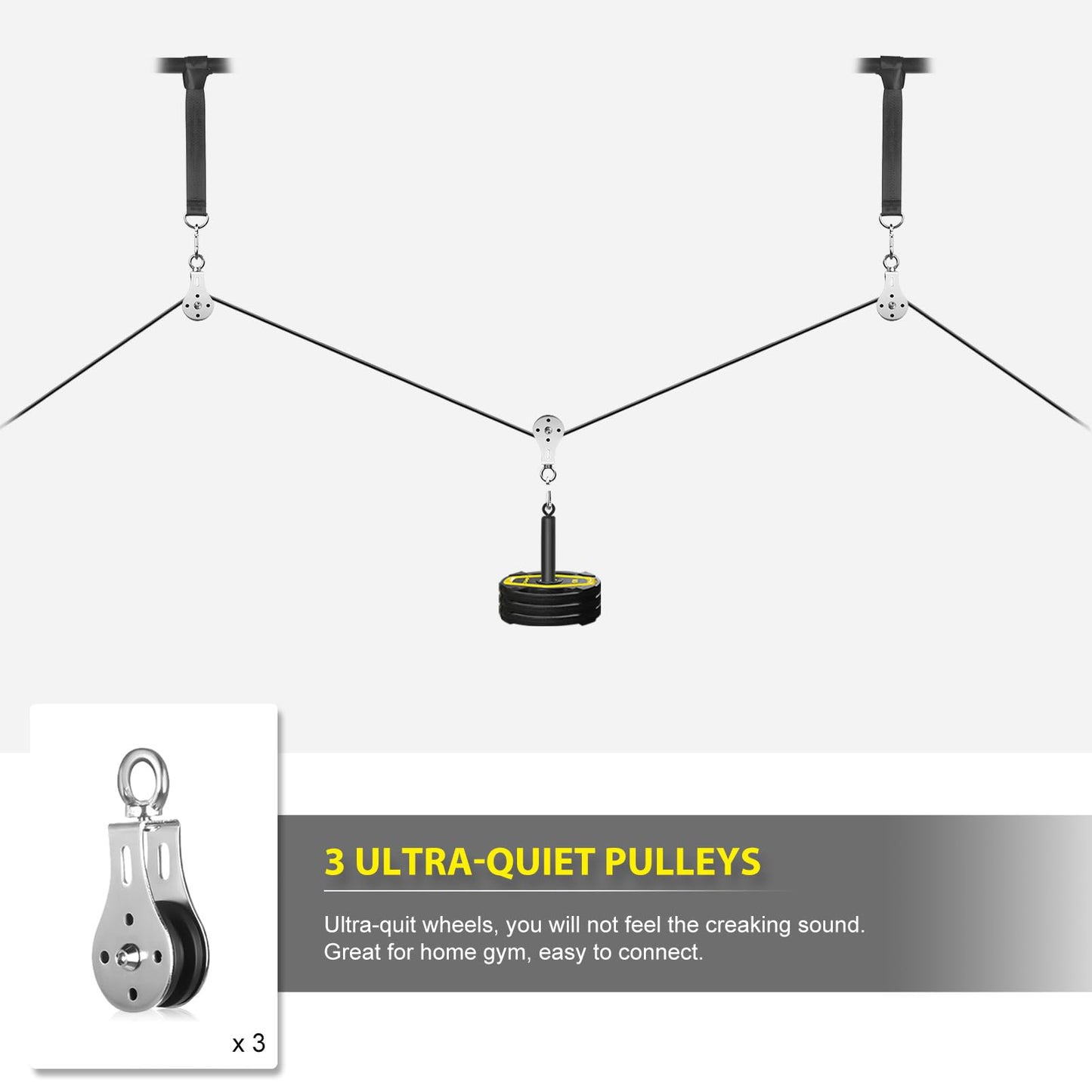 Cable Pulley System, DIY Weight Pulley System for Gym Triceps Pulley System Attachment Home Gym Equipment for Lat Pull Down, Arm Workout
