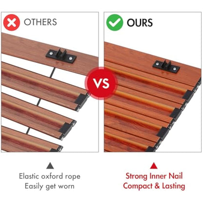 Portal Aluminium Folding Camping Table 70x70cm Square Roll Up Top 4 Person Compact Garden Table with Carry Bag for Picnic Camp Backyard BBQ