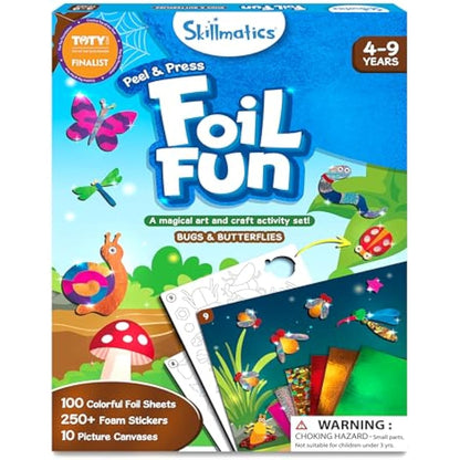 Skillmatics Foil Fun - Bugs & Butterflies, No Mess Art for Kids, Craft Kits & Supplies, DIY Creative Activity, Travel Toys, Gifts for Boys & Girls Ages 4, 5, 6, 7, 8, 9