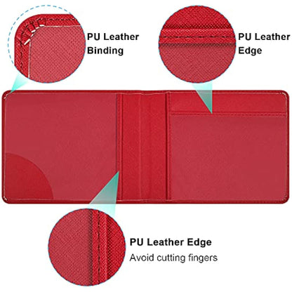 wisdompro PU Leather Disabled Blue Badge and Timer Holder, Blue Badge Holder, Disabled Badge Holder Wallet for Car Disability Parking Badge Cover Holder Hologram Safe - Red