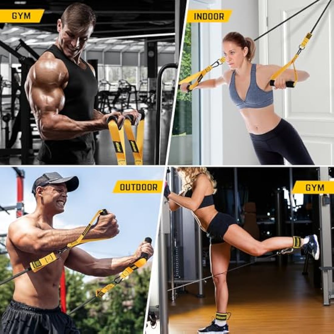 300lbs Heavy Resistance Bands Set for Men - 6 Levels with Handles, Door Anchor, Ankle Straps - Home Gym Equipment for Strength Training, Physical Therapy, Muscle Building, Yoga, Stretching